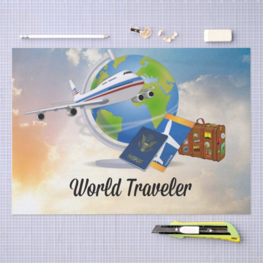 World Traveller - Design #2 Seidenpapier (Handwerk)