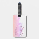 World Traveller Dusty Rose Map Name Gepäckmarke Gepäckanhänger (Rückseite vertikal)