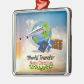World Traveller, Frohe Weihnachten, Ornament Aus Metall (Links)