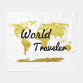 World Traveller Gold Karte Fleecedecke (Vorderseite (Horizontal))