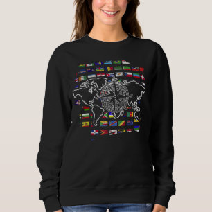 World Traveller International Country Flags Compas Sweatshirt