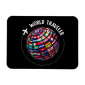World Traveller Map, World Flags Traveller, Land Magnet (Horizontal)