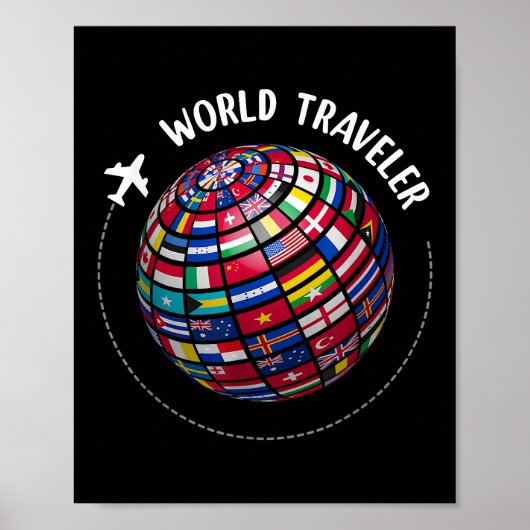 World Traveller Map, World Flags Traveller, Land Poster (Vorne)