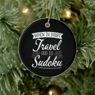 World Traveller Sudoku Puzzle Lover Keramik Ornament