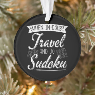 World Traveller Sudoku Puzzle Lover Ornament
