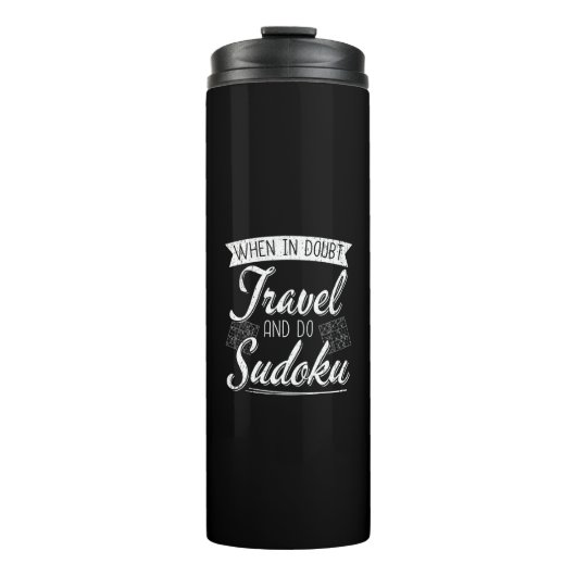 World Traveller Sudoku Puzzle Lover Thermosbecher (Vorderseite)