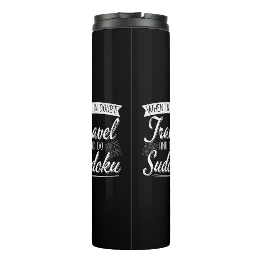 World Traveller Sudoku Puzzle Lover Thermosbecher (Rückseite)