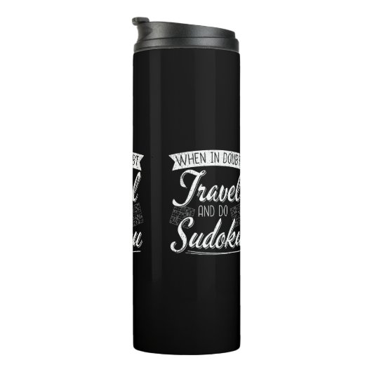 World Traveller Sudoku Puzzle Lover Thermosbecher (Nach rechts gedreht)