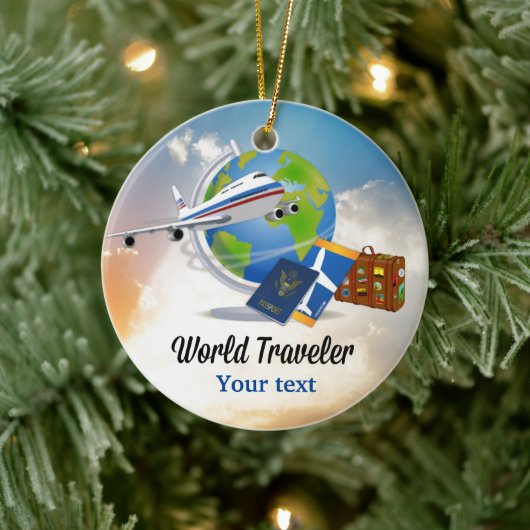 World Traveller TEMPLATE Keramik Ornament (Baum)