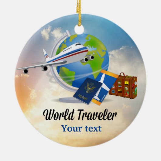 World Traveller TEMPLATE Keramik Ornament (Hinten)