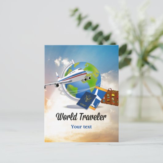 World Traveller TEMPLATE Postkarte (Stehend Vorderseite)