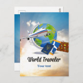 World Traveller TEMPLATE Postkarte (Vorne/Hinten)