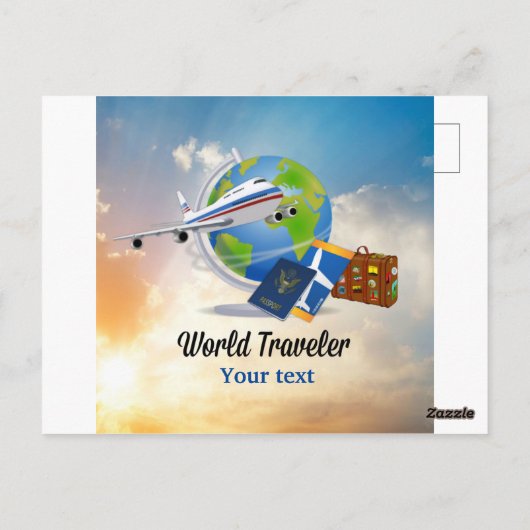 World Traveller TEMPLATE Postkarte (Rückseite)