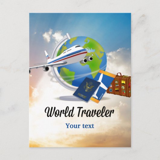 World Traveller TEMPLATE Postkarte (Vorderseite)