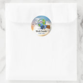 World Traveller TEMPLATE Runder Aufkleber (Tasche)