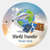 World Traveller TEMPLATE Runder Aufkleber (Vorderseite)