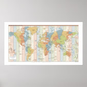 World Traveller Time Zones of Europe and Africa Po Poster (Vorne)