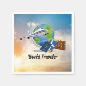 World Traveller, verpackt und bereit für die Reise Serviette (Vorderseite)