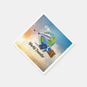 World Traveller, verpackt und bereit für die Reise Serviette (Ecke)