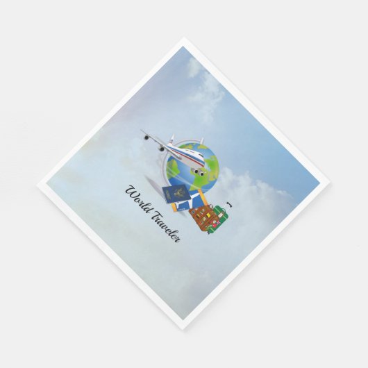 World Traveller, verpackt und bereit für die Reise Serviette (Ecke)