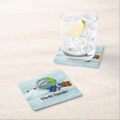 World Traveller, verpackt und einsatzbereit, Rechteckiger Pappuntersetzer (Vor Ort)