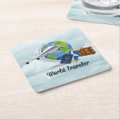 World Traveller, verpackt und einsatzbereit, Rechteckiger Pappuntersetzer (angewinkelt)