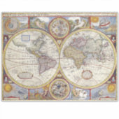 World Traveller Vintag Map Thunder_Cove Aufkleber (Vorderseite)