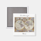 World Traveller Vintag Map Thunder_Cove Magnet (Vorderseite/Rückseite)