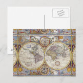 World Traveller Vintag Map Thunder_Cove Postkarte (Vorne/Hinten)
