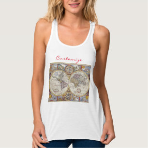 World Traveller Vintag Map Thunder_Cove T - Shirt
