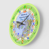 World Traveller's Time Zone Business Große Wanduhr (Winkel)