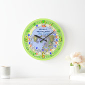World Traveller's Time Zone Business Große Wanduhr (Zuhause)