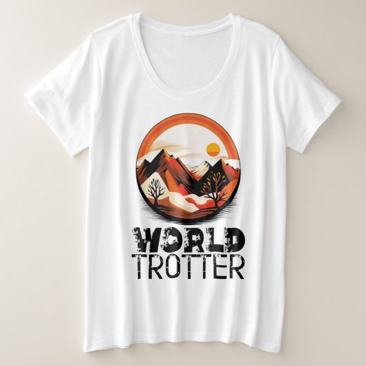 World Trotter - Aventura en el Horizonte Große Größe T-Shirt (Design vorne)