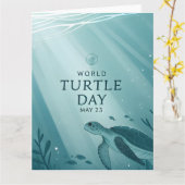 World Turtle Day Underwater Sea Turtle Art Karte (Gelbe Blume)