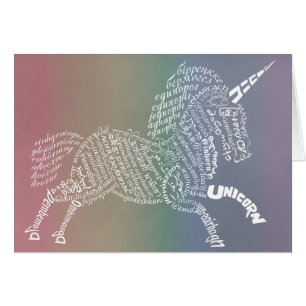 World Unicorn Card - Rainbow Background