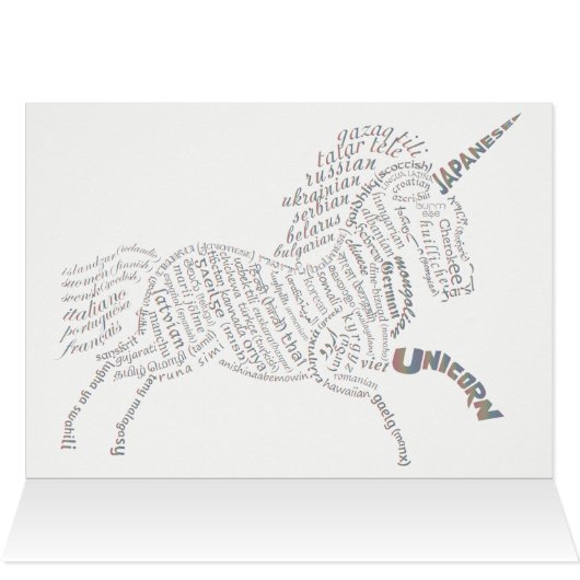 World Unicorone Card - Helles Regenbogen (Innenansicht Horizontal (Oben))