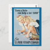 World War Postcards, War Bonds Poster - Pin up Postkarte (Vorne/Hinten)