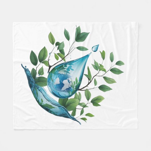 World Water Day Fleecedecke (Vorderseite (Horizontal))
