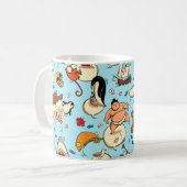 World Wonders: Farbenfrohe blaue Muster. Kaffeetasse (Vorderseite Links)