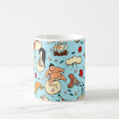World Wonders: Farbenfrohe blaue Muster. Kaffeetasse (Mittel)