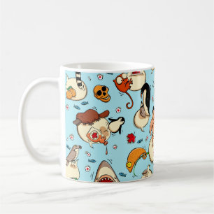World Wonders: Farbenfrohe blaue Muster. Kaffeetasse