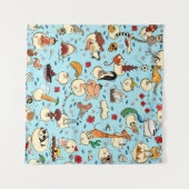 World Wonders: Farbenfrohe blaue Muster. Wandteppich (Vorderseite (Horizontal))