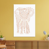 World Word African Elephant Canvas Print Leinwanddruck (Insitu (Wohnzimmer))