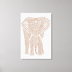 World Word African Elephant Canvas Print Leinwanddruck