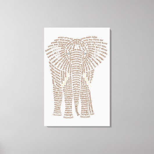 World Word African Elephant Canvas Print Leinwanddruck (Vorderseite)