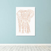World Word African Elephant Canvas Print Leinwanddruck (Insitu (Holzboden))
