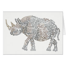 World Word African Rhino Card