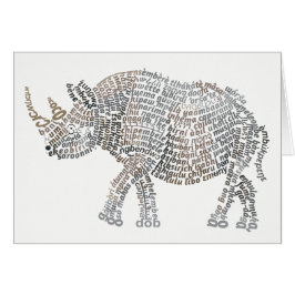 World Word African Rhino Card