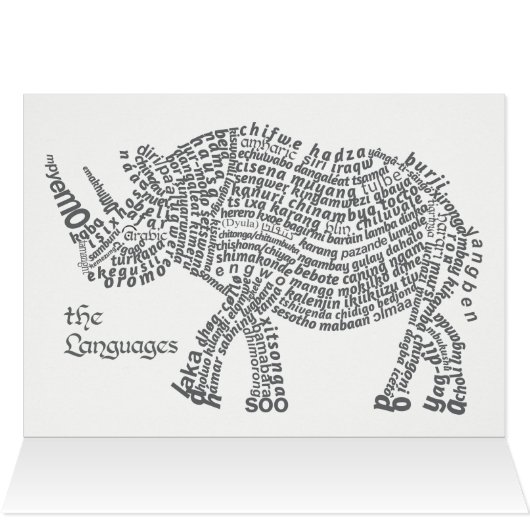 World Word African Rhino Card (Innenansicht Horizontal (Oben))
