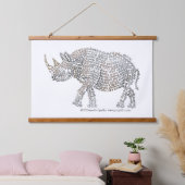 World Word African Rhino Tapestry Wandteppich Mit Holzrahmen (Schlafzimmer)